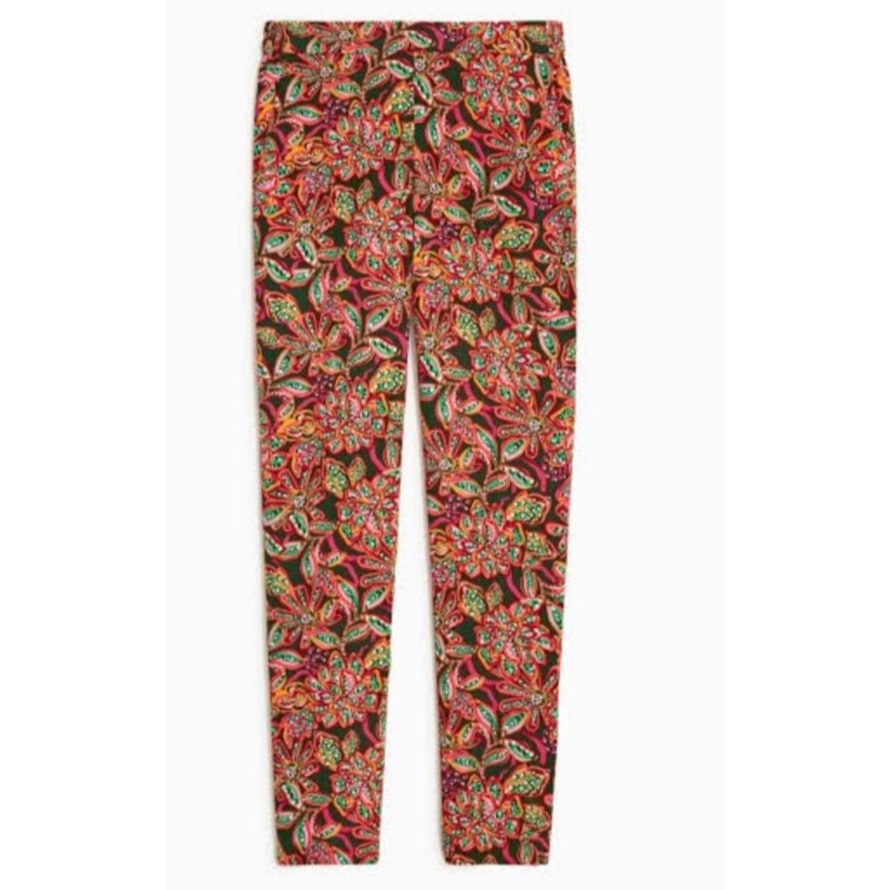 J. Crew Womens Floral Jamie Pants Size 12 Vibrant Vacation Colorful